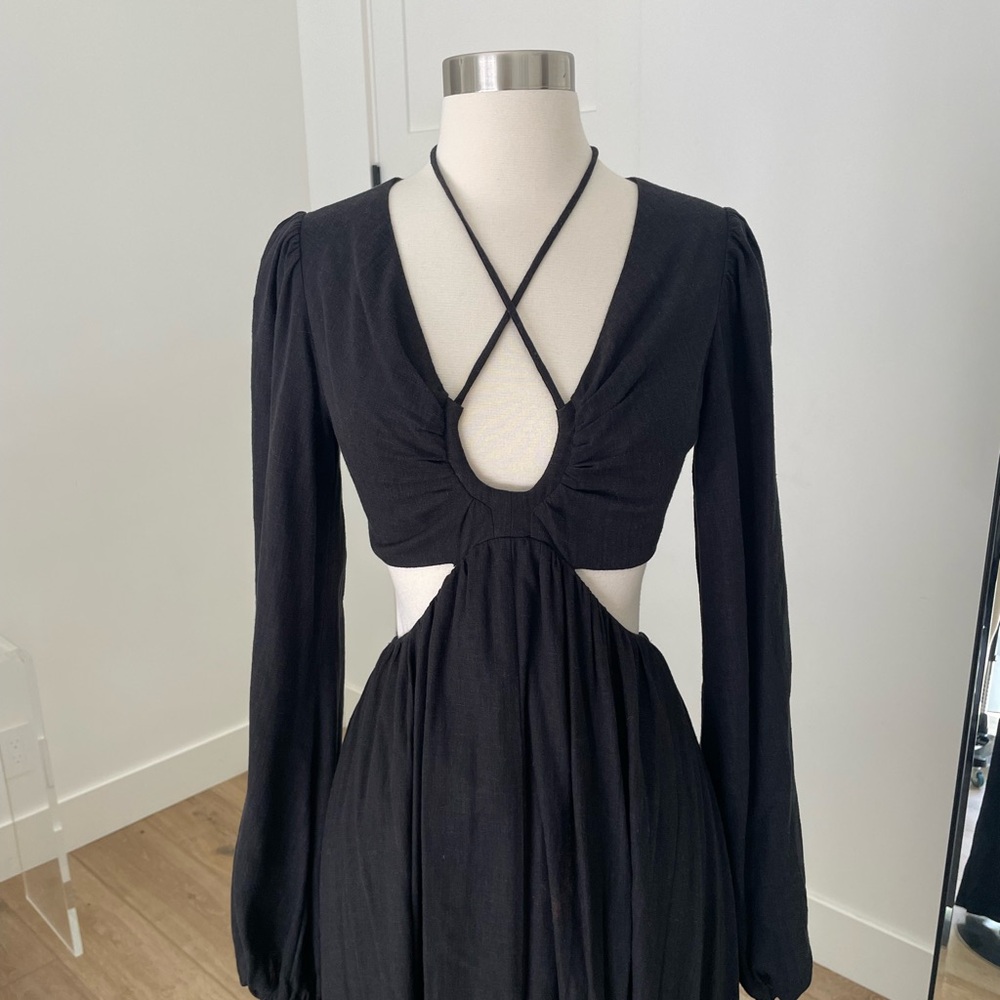 Willow Black Cut Out Tie Front Sundress